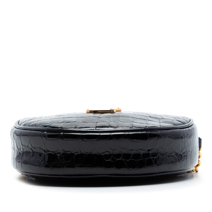 Saint Laurent Croc embossé Cuir verni Rond Vinyle Sac caméra