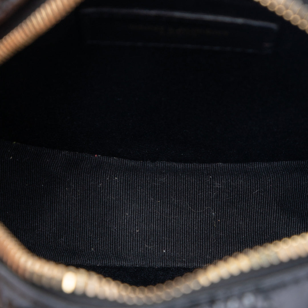 Saint Laurent Croc embossé Cuir verni Rond Vinyle Sac caméra