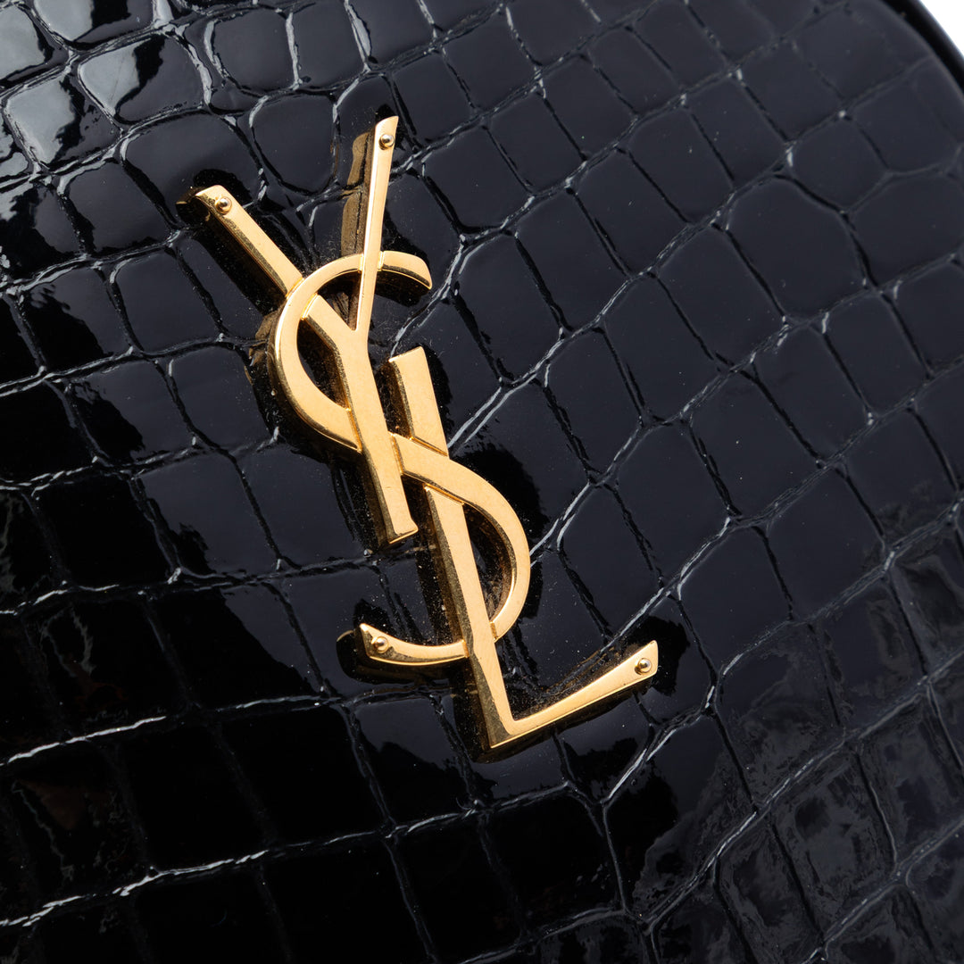 Saint Laurent Croc embossé Cuir verni Rond Vinyle Sac caméra