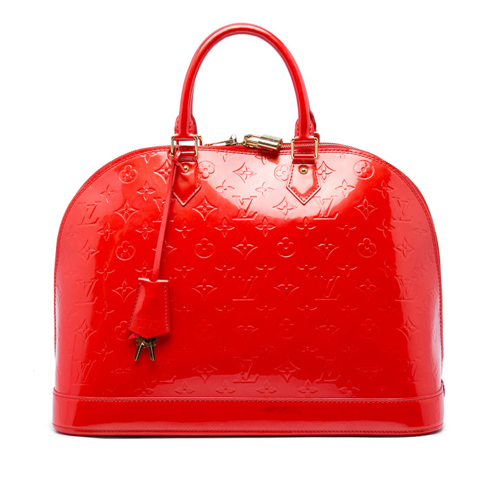 Louis Vuitton Alma GM Cuir verni Monogram Rouge – vue principale – GABY PARIS