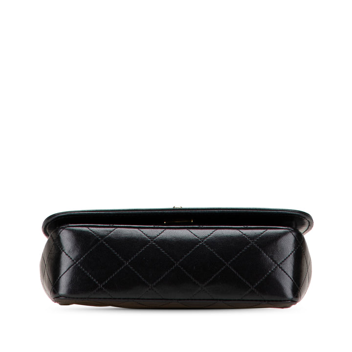 CC Quilted Lambskin Bijoux Chain Curved Full Flap Black - Gaby Paris