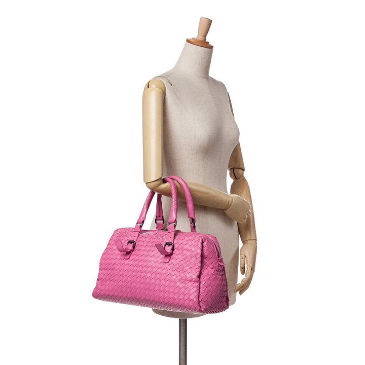Nappa Intrecciato Boston Bag Pink - Gaby Paris