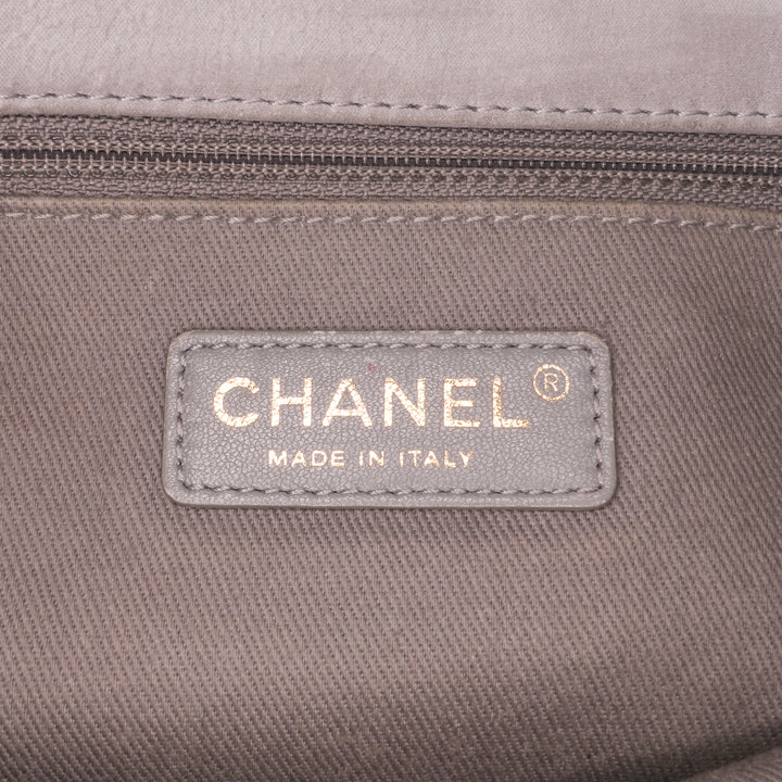Jumbo Quilted Calfskin Triple Stitched Flap Gray - Gaby Paris