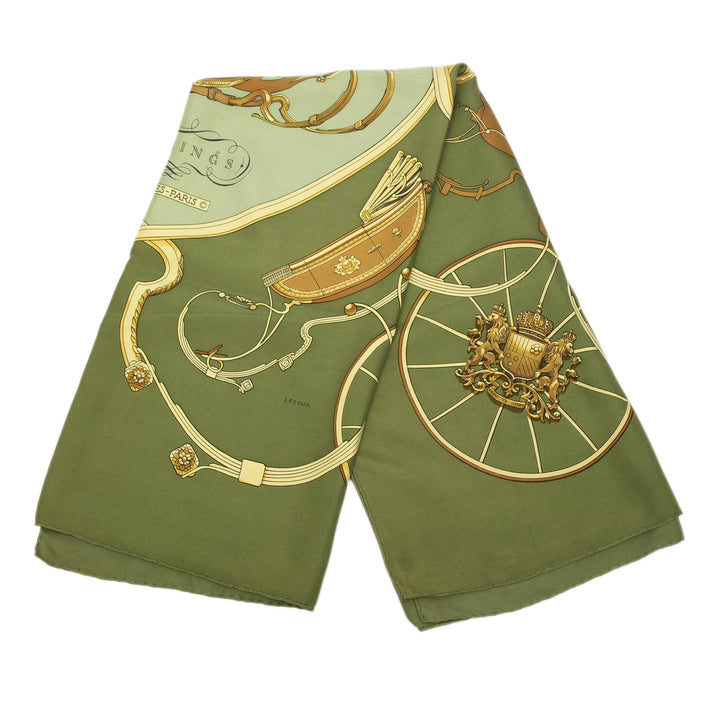 Hermès Springs Foulard 90 Vert – vue principale – GABY PARIS
