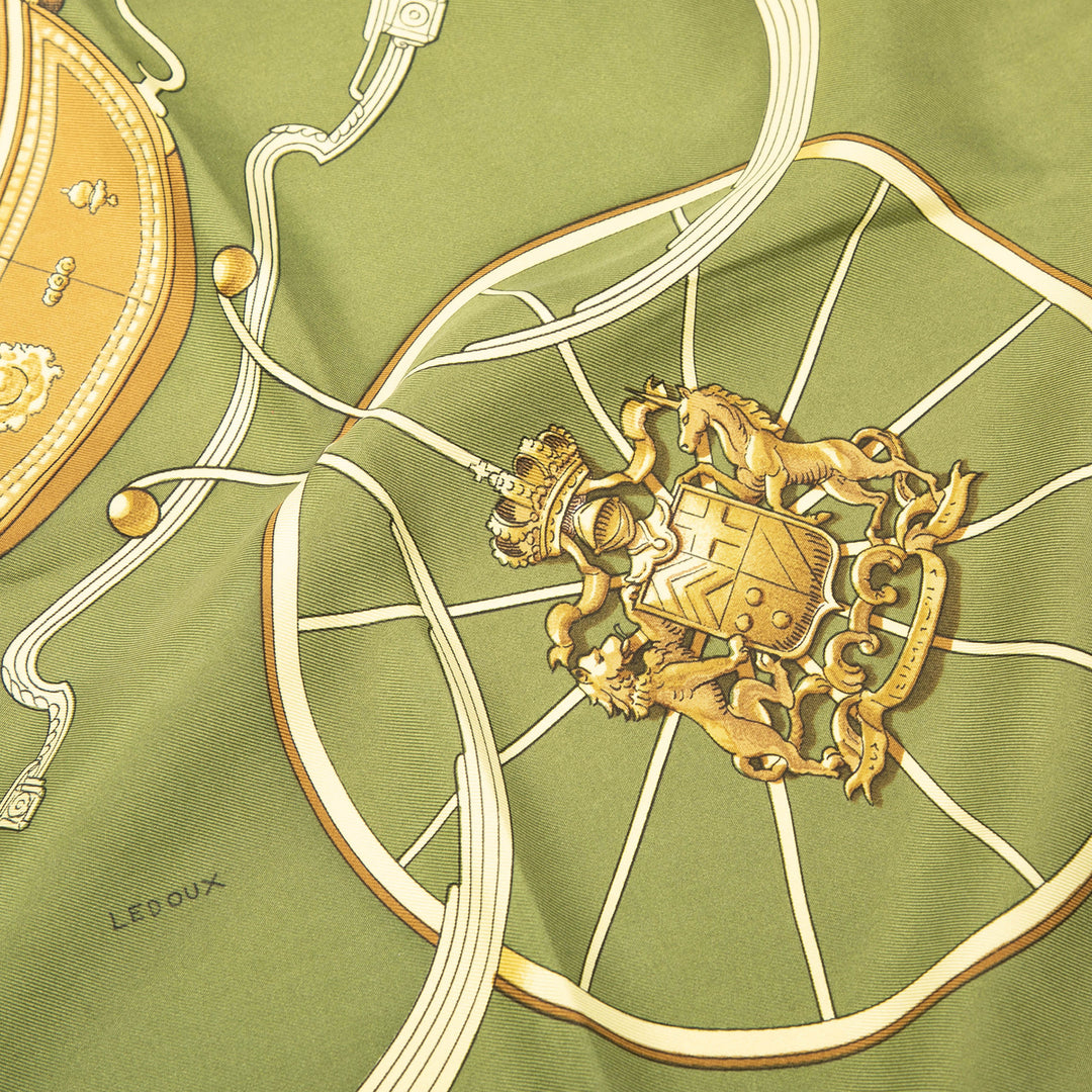 Hermès Springs Foulard 90 Vert – vue 3 – GABY PARIS