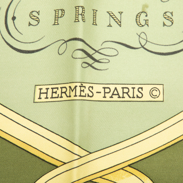 Hermès Springs Foulard 90 Vert – vue 5 – GABY PARIS