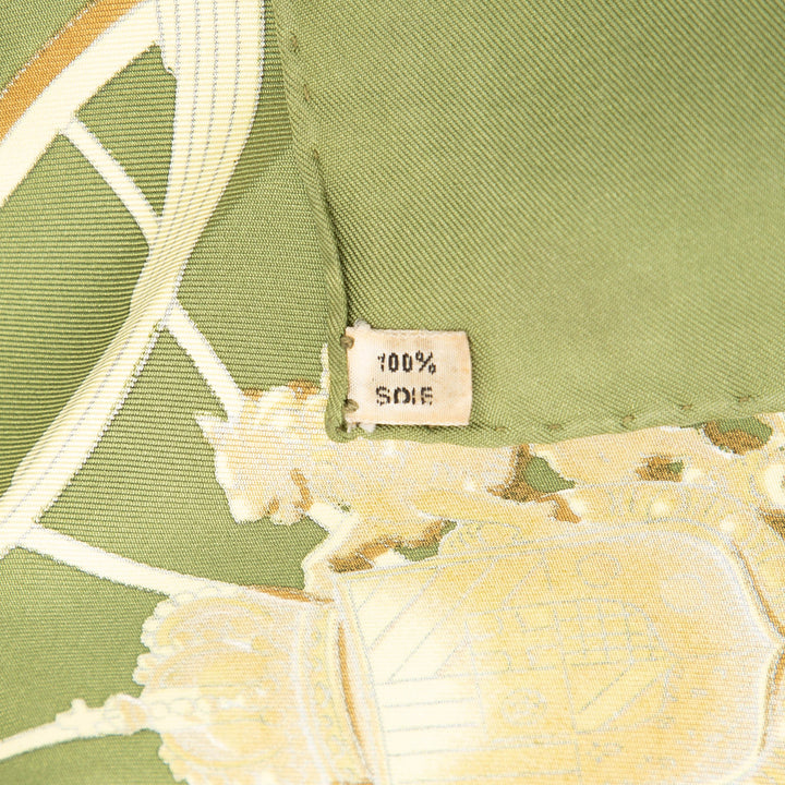 Hermès Springs Foulard 90 Vert – vue 6 – GABY PARIS