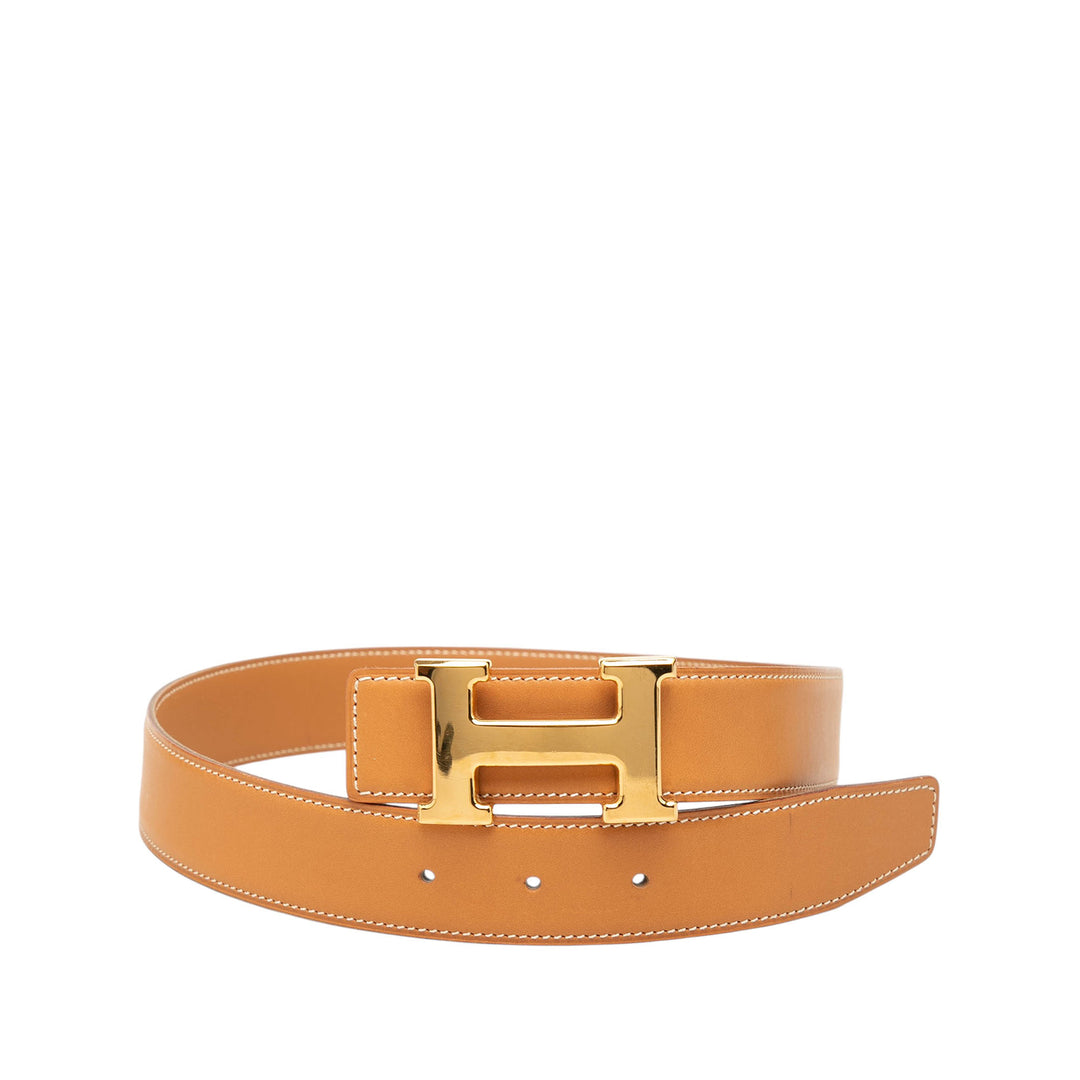 Hermès Box Veau Constance H Réversible Ceinture Box Marron – vue principale – GABY PARIS