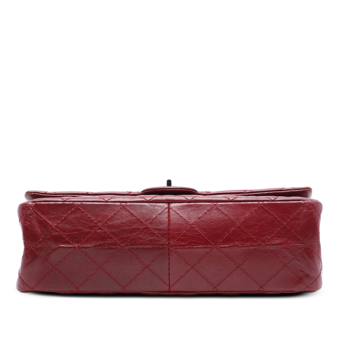 Matelassé vieilli Reissue 2.55 Double rabat 226 Cuir de veau Rouge