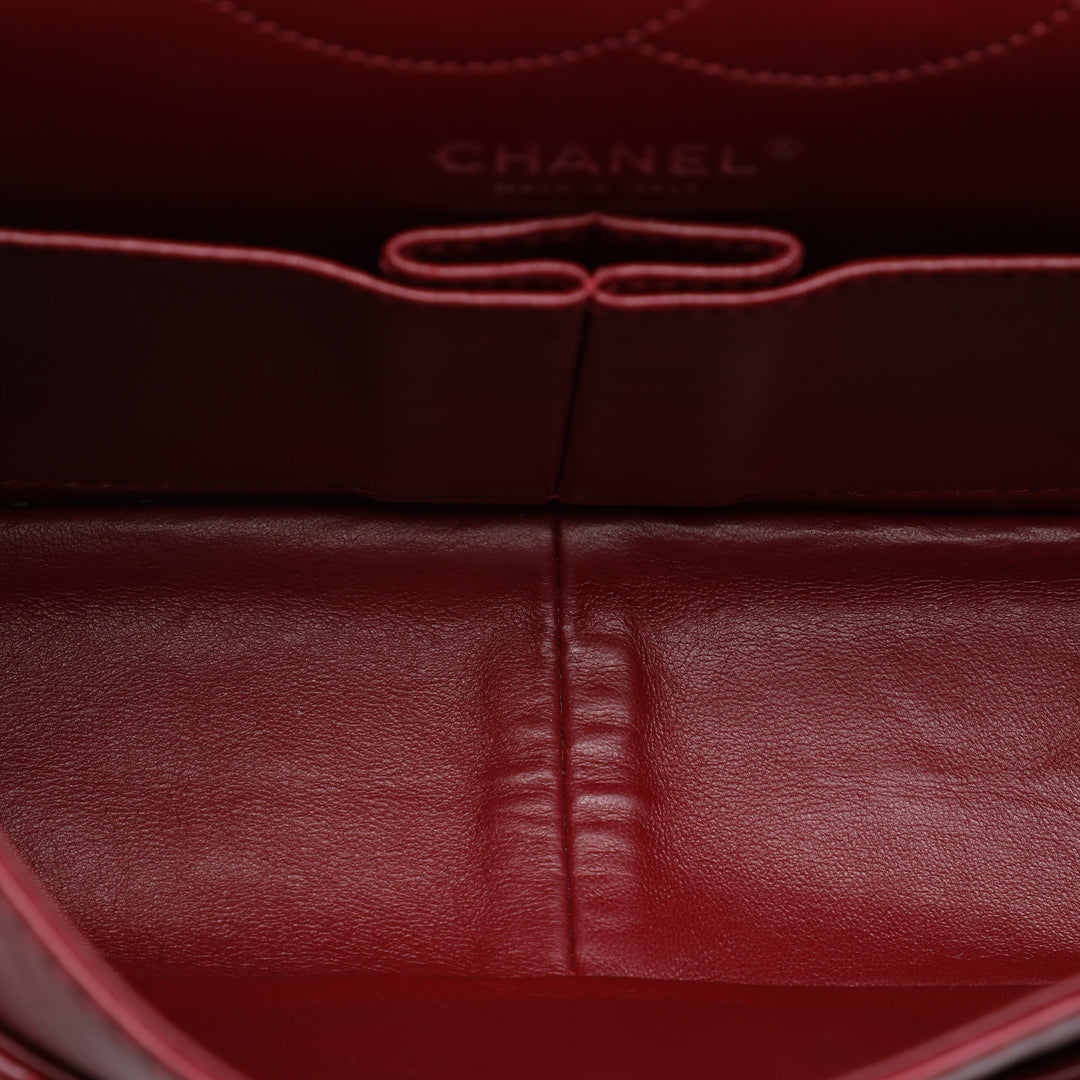 Matelassé vieilli Reissue 2.55 Double rabat 226 Cuir de veau Rouge