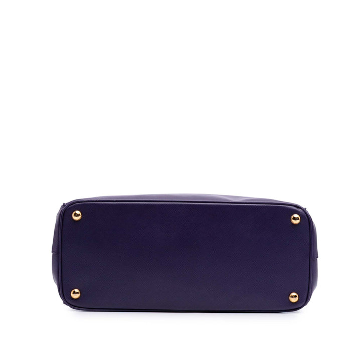 Medium Saffiano Lux Galleria Double Zip Satchel Purple - Gaby Paris