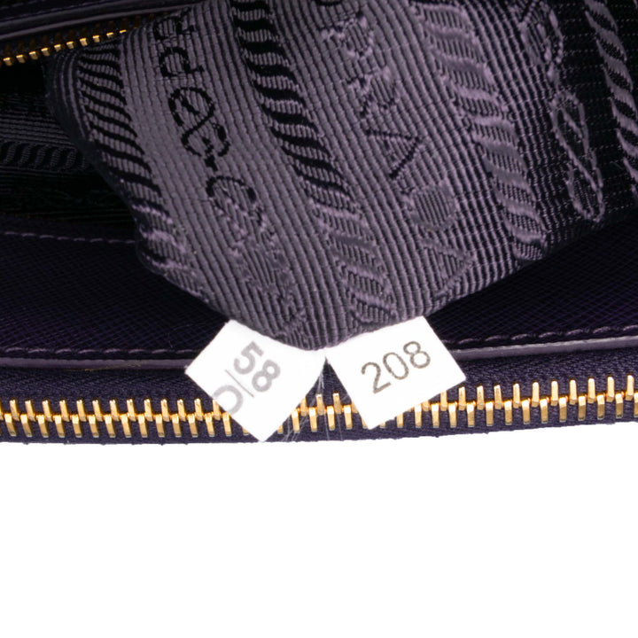 Medium Saffiano Lux Galleria Double Zip Satchel Purple - Gaby Paris