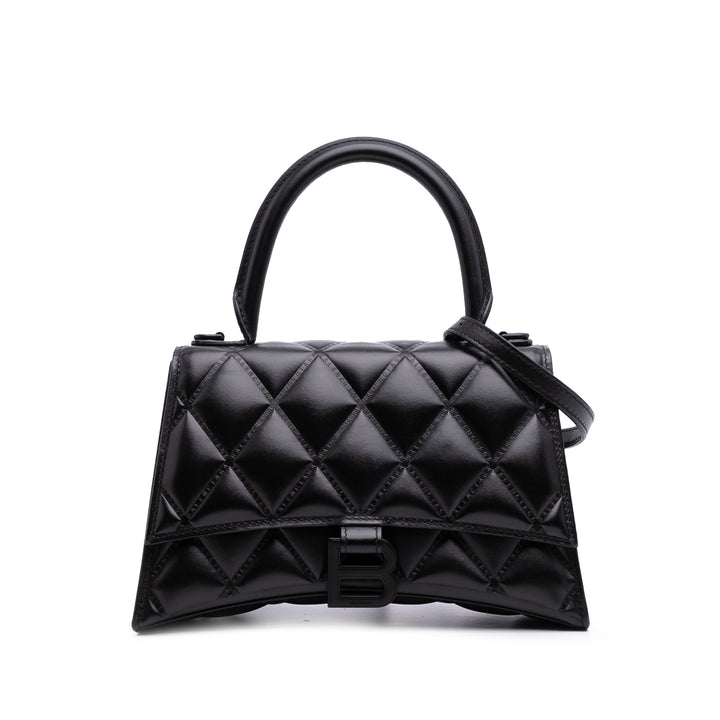 Balenciaga Small Quilted Cuir Hourglass Top Handle Bag Noir – GABY PARIS Authentique