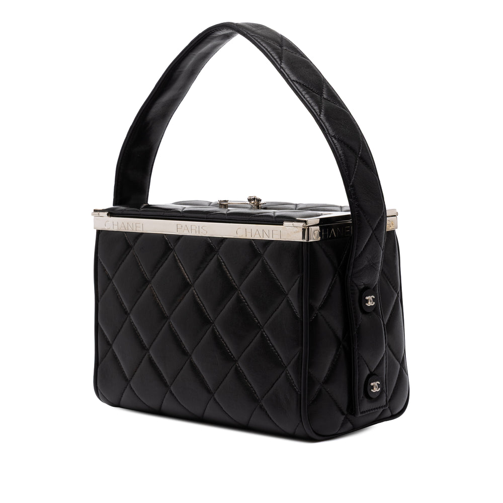 Chanel Matelassé Boîte Vanity Cuir d'agneau Noir – vue 2 – GABY PARIS