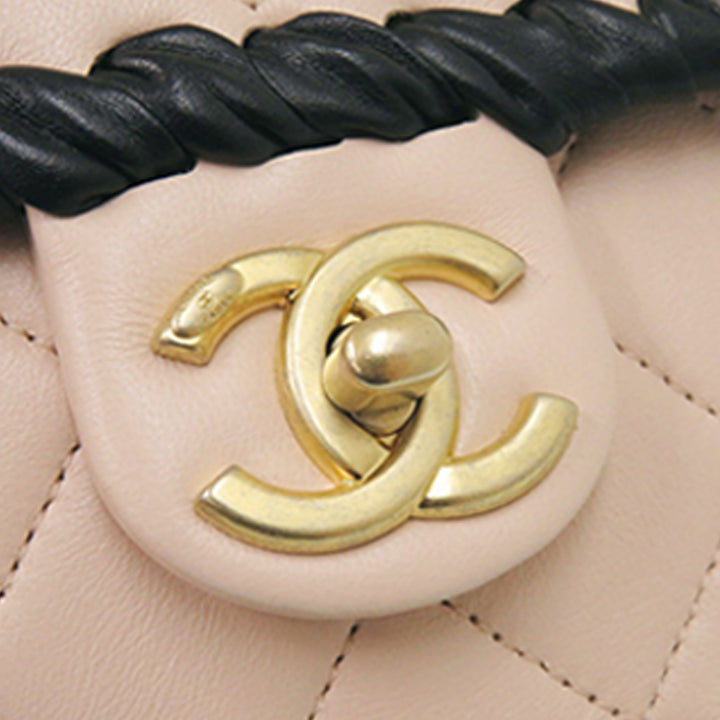 Chanel Mini CC Matelassé Bicolor Cuir de veau Braided My Own Frame à rabat