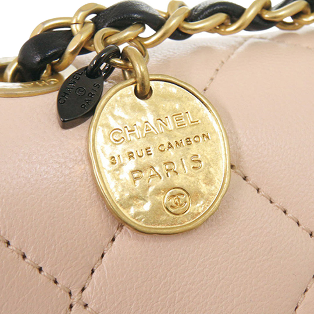 Chanel Mini CC Matelassé Bicolor Cuir de veau Braided My Own Frame à rabat