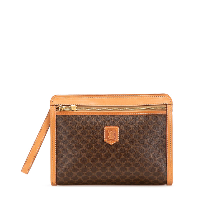Macadam Coated Canvas Clutch Brown - Gaby Paris