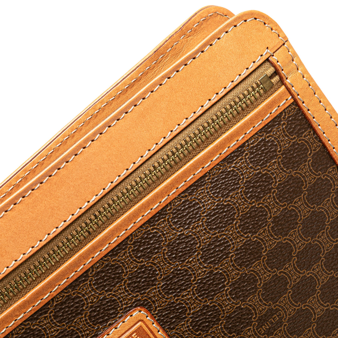 Macadam Coated Canvas Clutch Brown - Gaby Paris