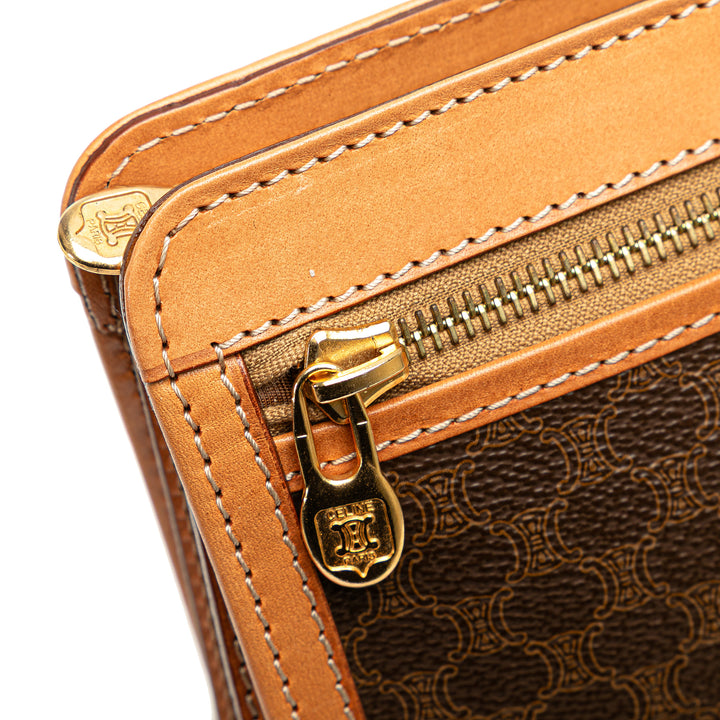 Macadam Coated Canvas Clutch Brown - Gaby Paris