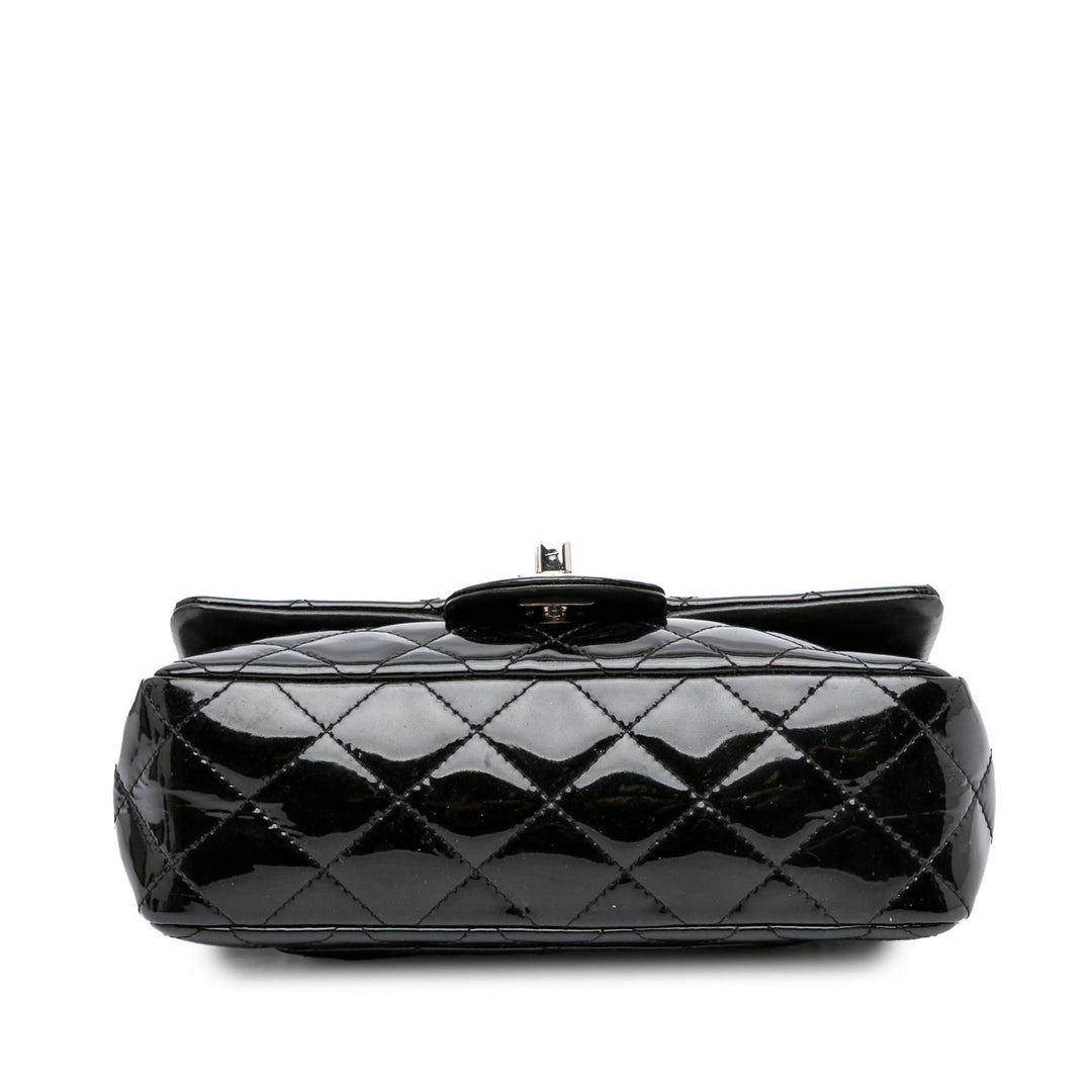 Chanel Mini Rectangular Classic Cuir verni Simple rabat Noir – GABY PARIS Authentique