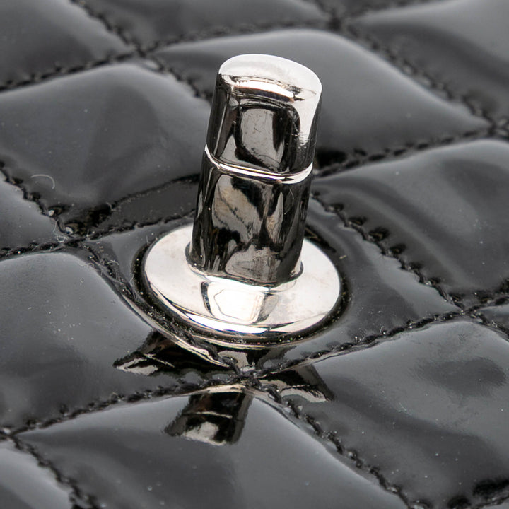 Chanel Mini Rectangular Classic Cuir verni Simple rabat Noir – GABY PARIS Authentique