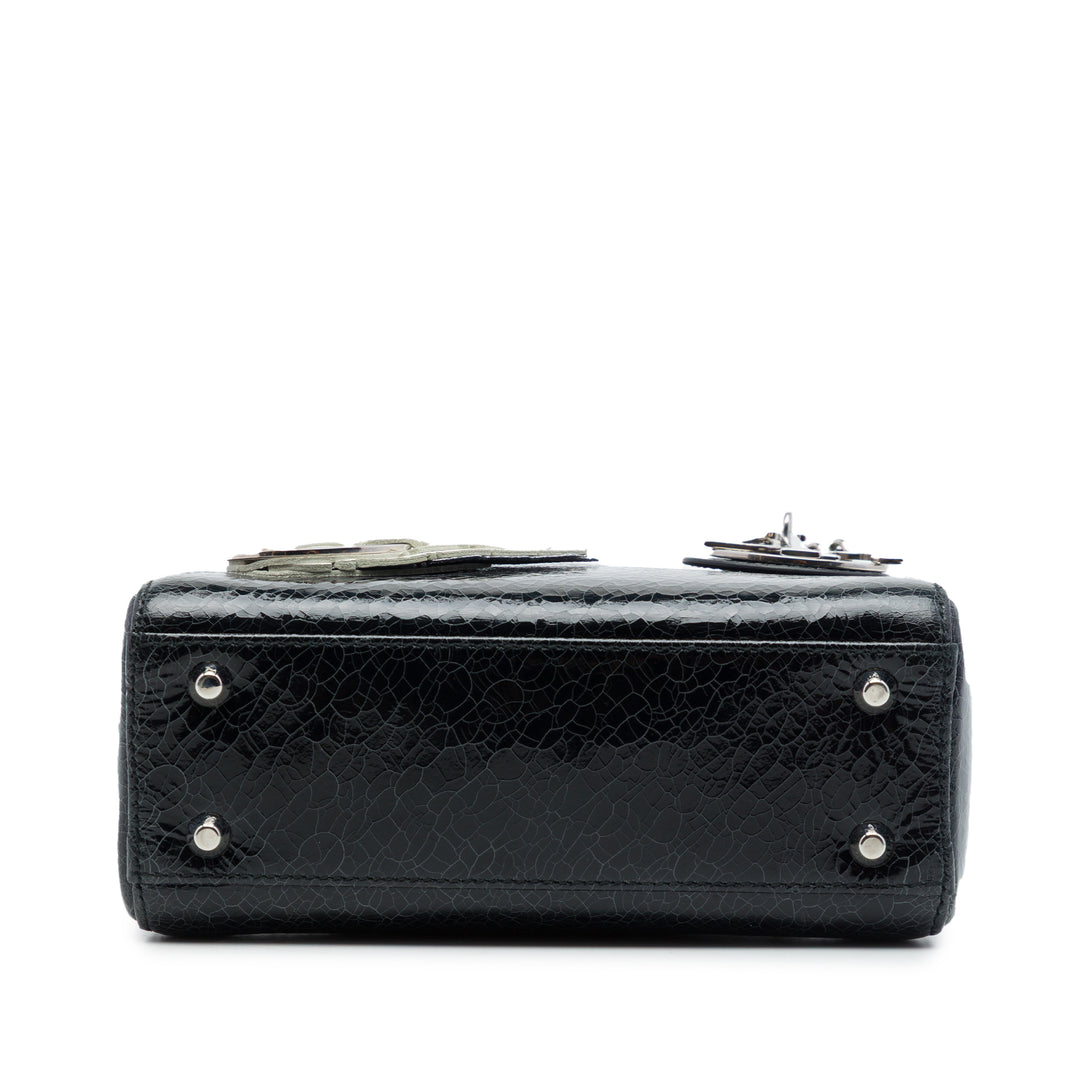 Dior Sac à main Deerskin Ceramic Effect Jeweled Swan Lady Dior Mini Noir – vue 3 – GABY PARIS