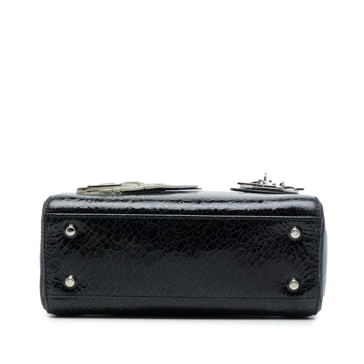 Dior Sac à main Deerskin Ceramic Effect Jeweled Swan Lady Dior Mini Noir – vue 3 – GABY PARIS
