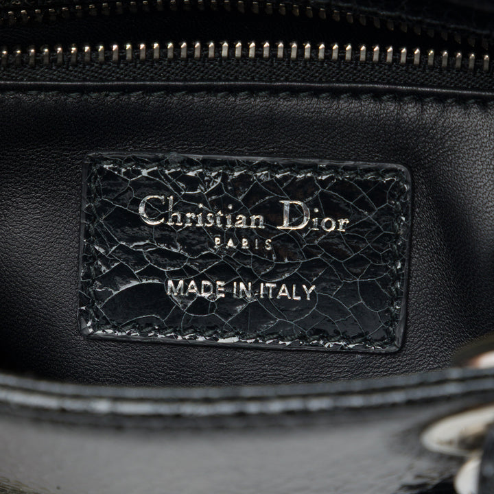 Dior Sac à main Deerskin Ceramic Effect Jeweled Swan Lady Dior Mini Noir – vue 5 – GABY PARIS