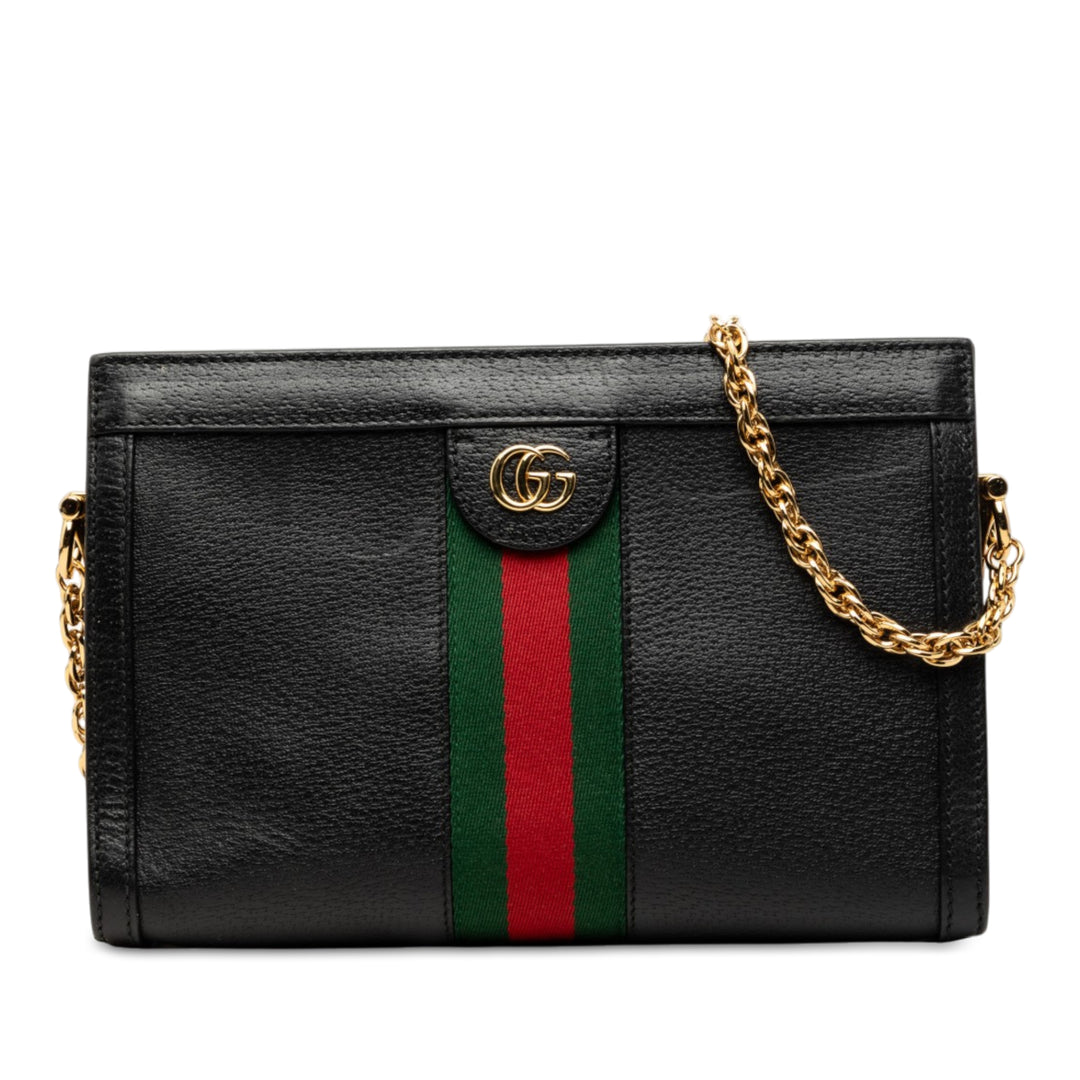 Web Ophidia Chaîne Sac Petit Cuir de veau Noir