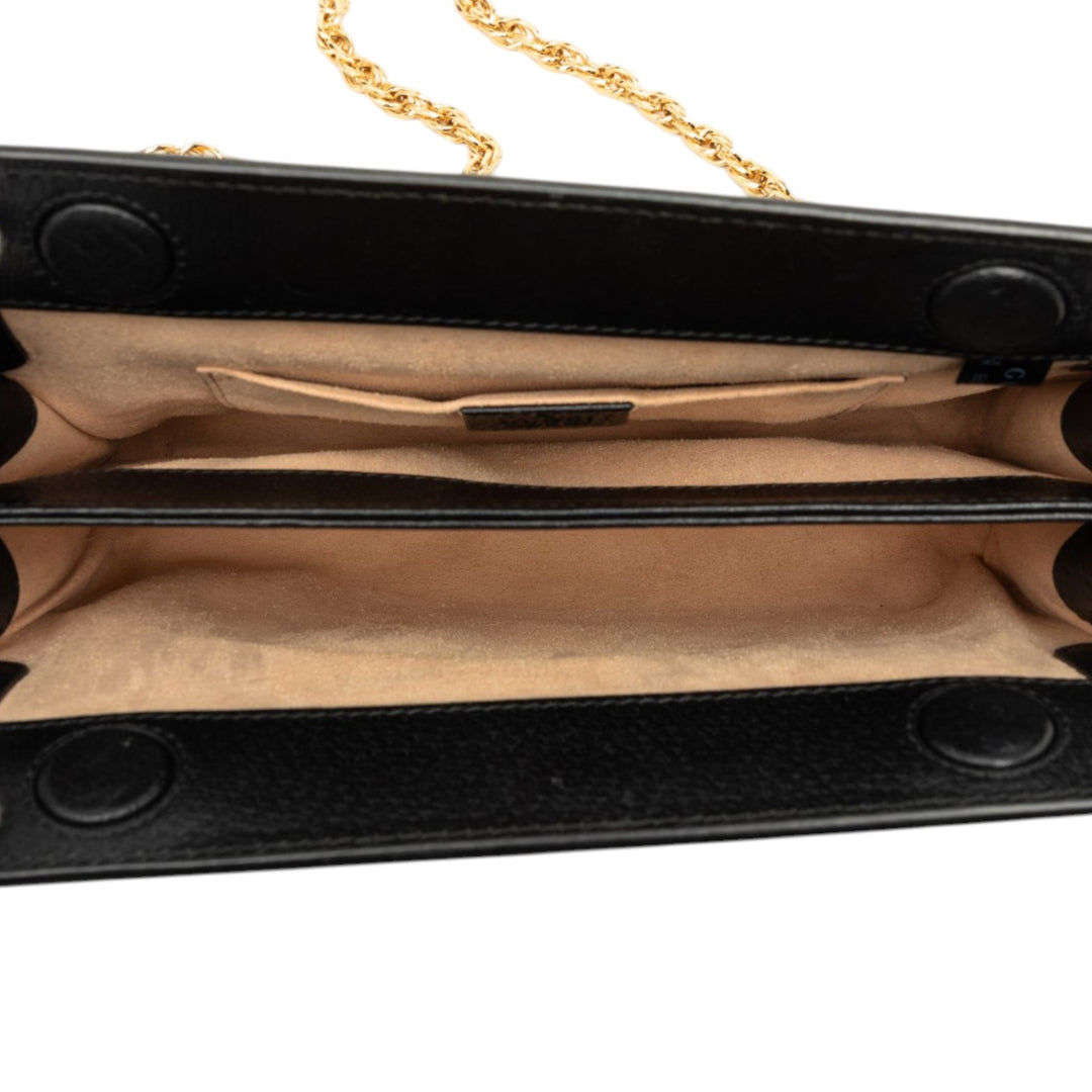 Web Ophidia Chaîne Sac Petit Cuir de veau Noir