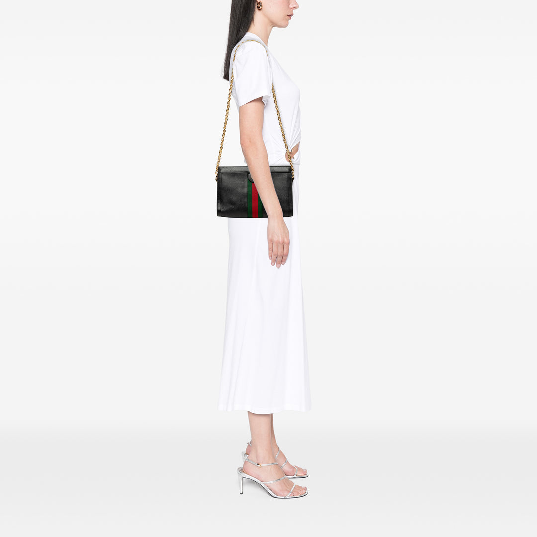 Web Ophidia Chaîne Sac Petit Cuir de veau Noir