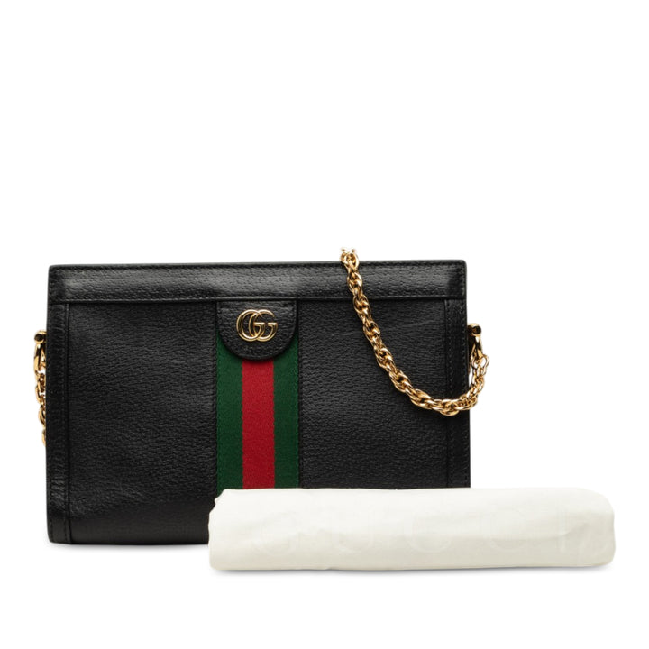 Web Ophidia Chaîne Sac Petit Cuir de veau Noir