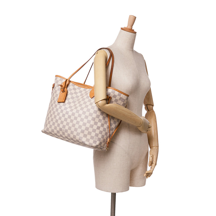 Damier Azur Neverfull MM White - Gaby Paris