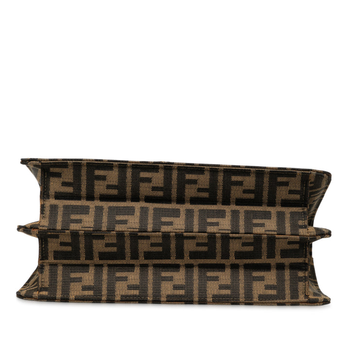 Fendi Zucca Toile Flap Sac cartable Marron