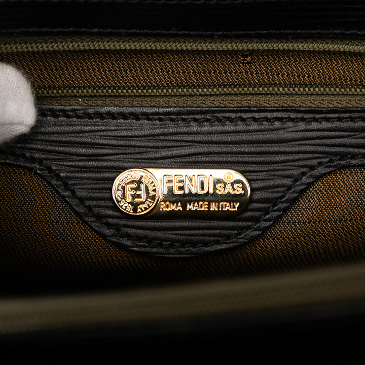 Fendi Zucca Toile Flap Sac cartable Marron