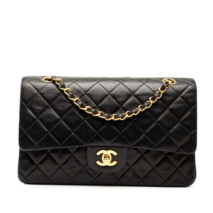 Chanel Medium Classic Cuir d’agneau Double rabat Noir – GABY PARIS Authentique