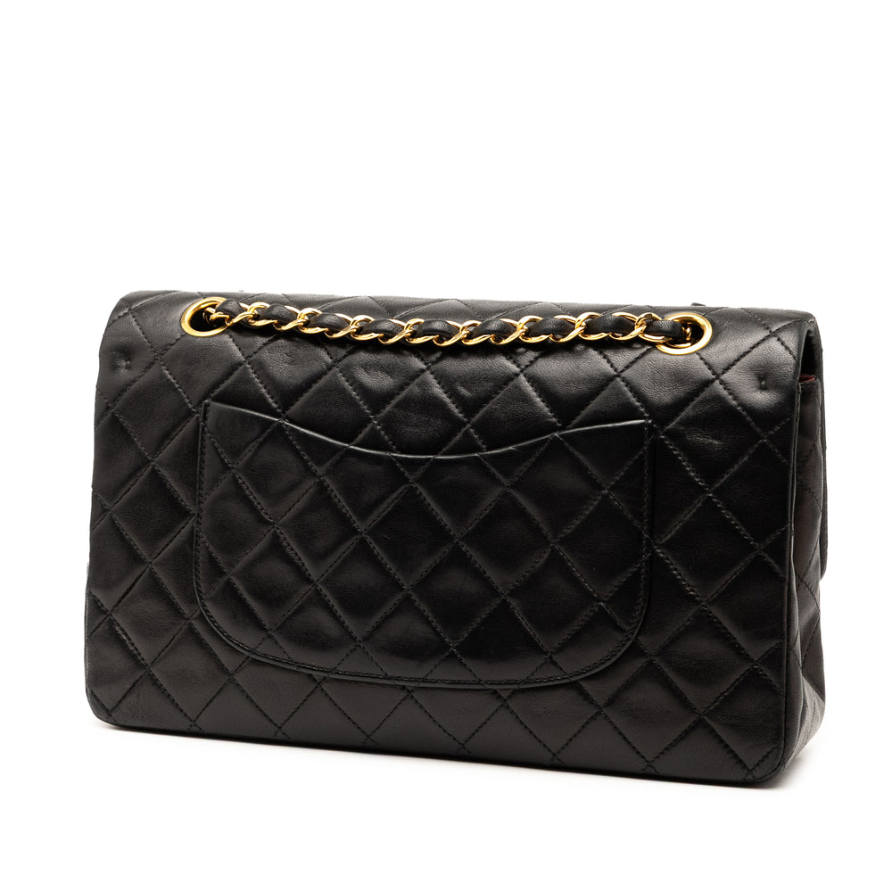 Chanel Medium Classic Cuir d’agneau Double rabat Noir – GABY PARIS Authentique