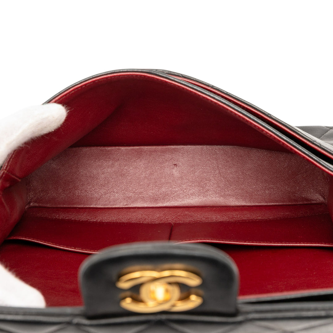 Chanel Medium Classic Cuir d’agneau Double rabat Noir – GABY PARIS Authentique