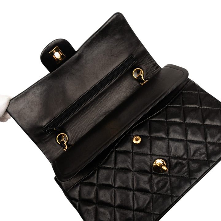 Chanel Medium Classic Cuir d’agneau Double rabat Noir – GABY PARIS Authentique