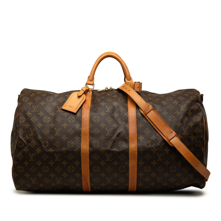 Louis Vuitton Keepall Bandouliere 60 Monogram Marron – vue principale – GABY PARIS