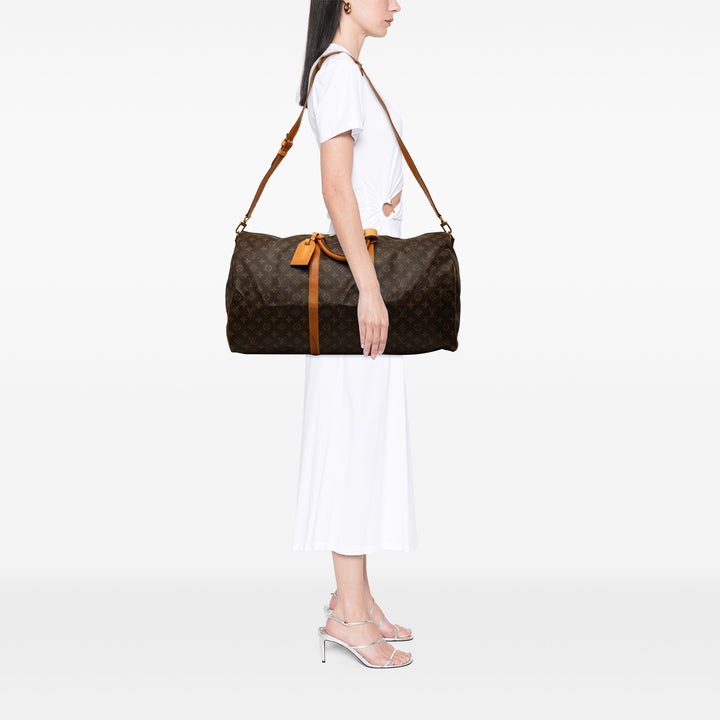Louis Vuitton Keepall Bandouliere 60 Monogram Marron – vue 8 – GABY PARIS