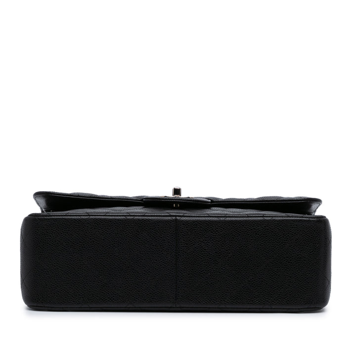 Jumbo Classic Caviar Double Flap Black - Gaby Paris