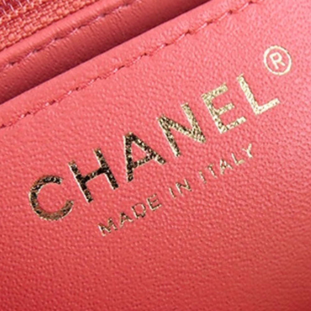Chanel Mini Square Classic Cuir d’agneau Simple rabat