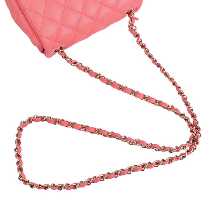 Chanel Mini Square Classic Cuir d’agneau Simple rabat