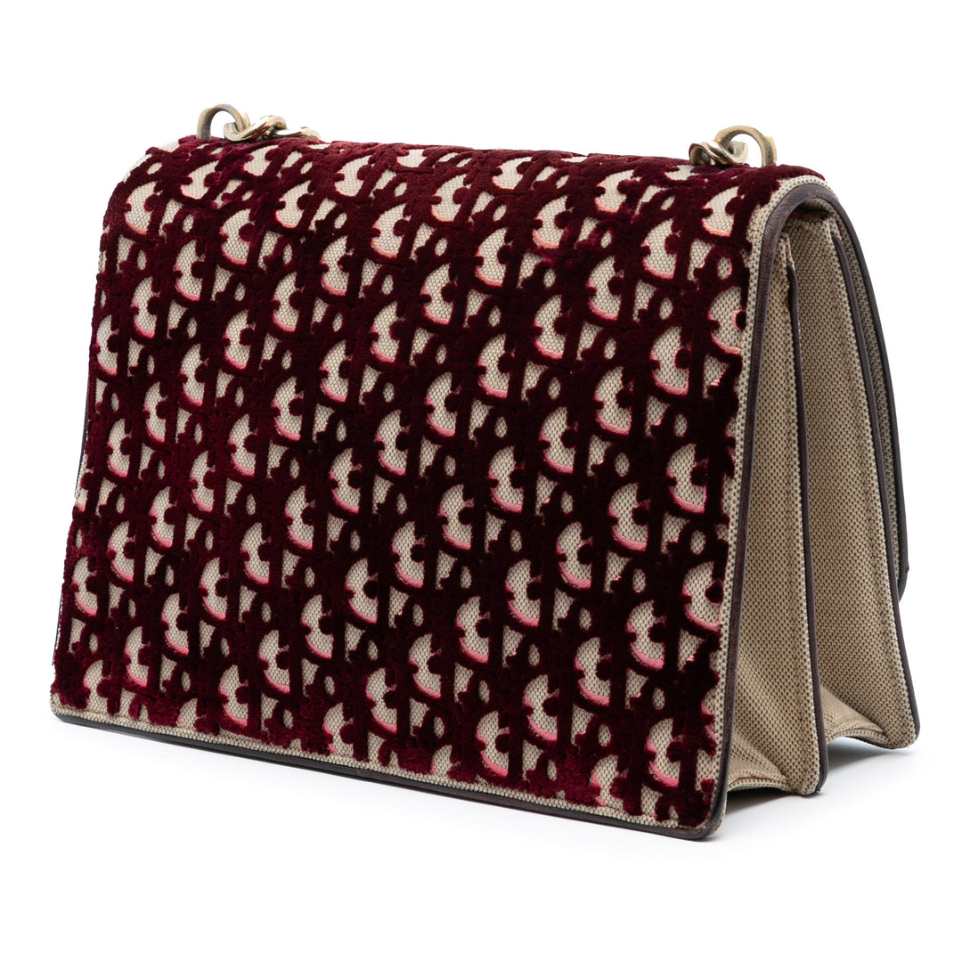 Dior Large Oblique Toile et Velours Diorama à rabat