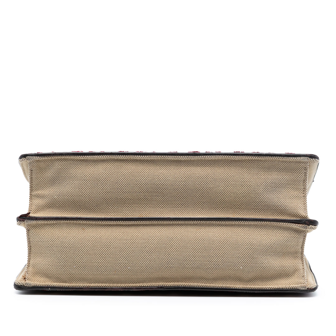 Dior Large Oblique Toile et Velours Diorama à rabat