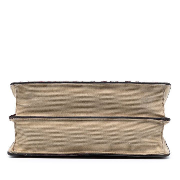 Dior Large Oblique Toile et Velours Diorama à rabat