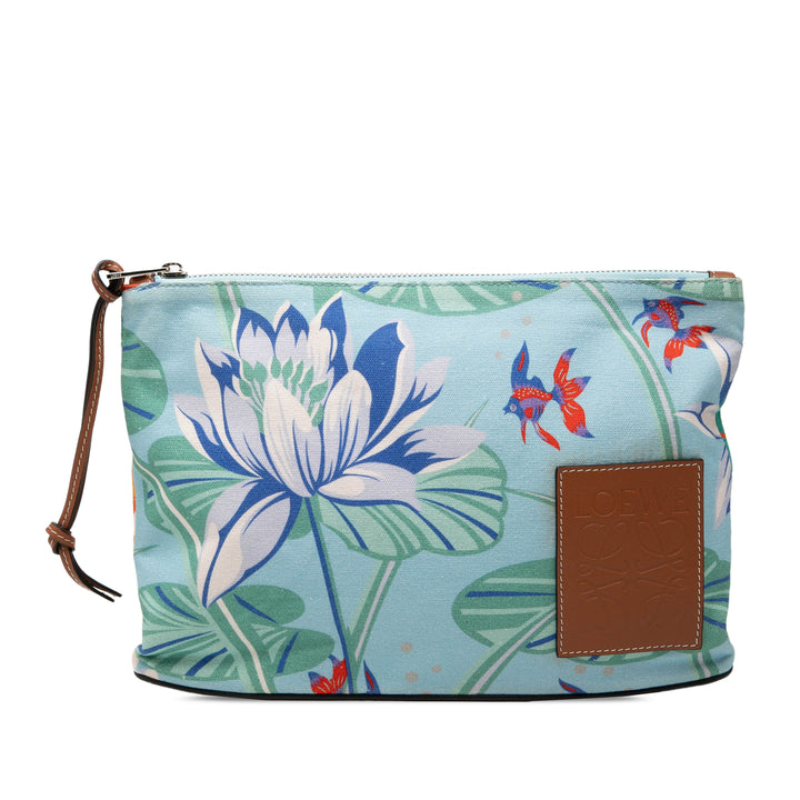 LOEWE Paulas Ibiza Toile Waterlily Print Pochette