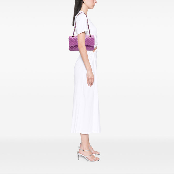 Medium Classic Patent Double Flap Purple - Gaby Paris