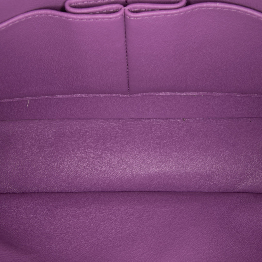 Medium Classic Patent Double Flap Purple - Gaby Paris